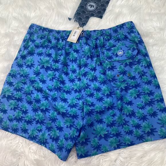 Peter Millar Men's Aerial Palms Swim Trunk Size XL Blue NWT - Picture 8 of 16